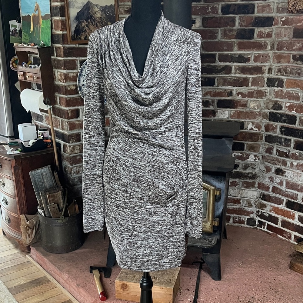 Max Studio Brown and Gray Knit Dress